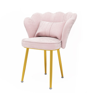 Semplice rosa flanella trucco petalo sedia per camera da letto Internet celebrità schienale toletta unghie mobili per la casa - Product Image 6