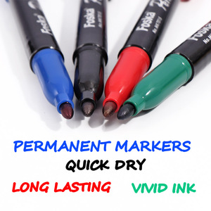 Disponibili 4 Pennarelli Permanenti a <span class=keywords><strong>Punta</strong></span> <span class=keywords><strong>Fine</strong></span> ad Asciugatura Rapida in Nero, Blu, Rosso e Verde per Studenti, Lezioni d'Arte e Pratica di Disegno Amatoriale - Product Image 4