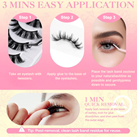 Lot de 10 paires de cils vaporeux à bandes en vrac, aspect naturel, faux cils en vison