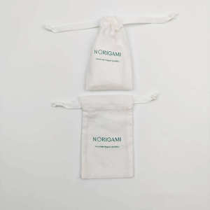 Luxury Brand logo Cotton Canvas Gift <b>Drawstring</b> Dust <b>Bag</b> Eco-friendly Mini Recyclable <b>Makeup</b> Organic Storage Cotton Pouch <b>Bag</b> - Product Image 2