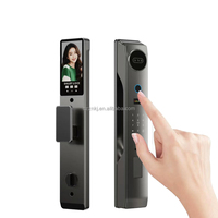Interphone de surveillance à reconnaissance faciale 3D avec verrouillage par empreinte digitale et mot de passe, entièrement automatique, électronique, intelligent, en aluminium et bois, Cloud