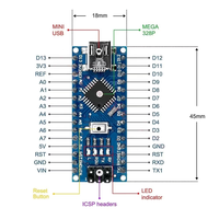 Nano V3.0 CH340 Chip Board Atmega328P Compatible con Arduino IDE