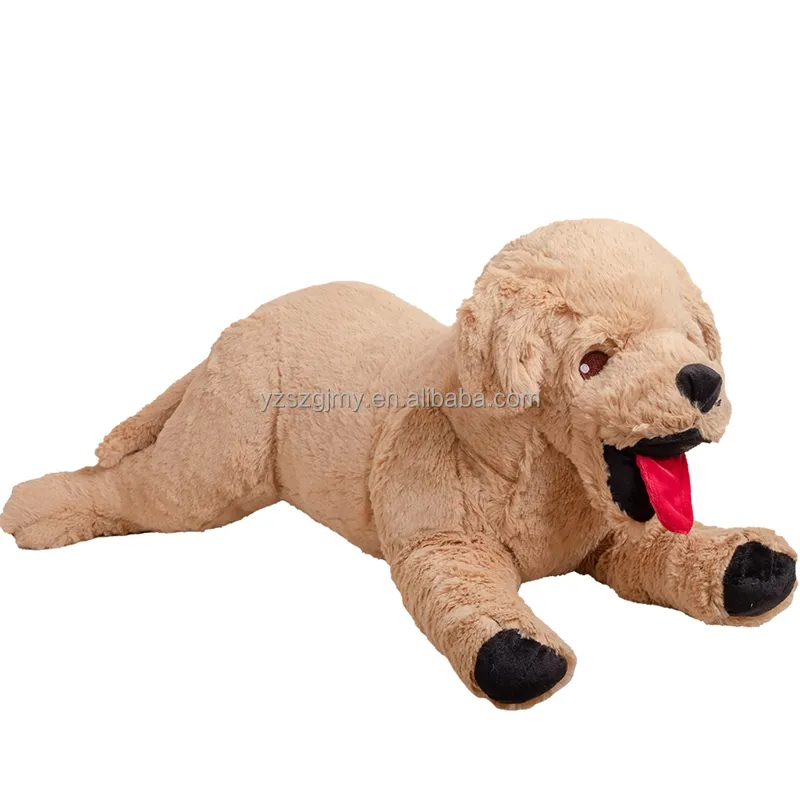 Simulazione golden retriever labrador dog peluche cuscino per bambole teddy velvet tessuto regali per bambini comodi e morbidi marrone