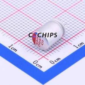 Condensador Electrolítico de Aluminio de Orificio Pasante PC0J561ME080Z25CR0, Orificio Pasante, D6.3xL8mm 560uF 20% 6.3V 2.5mm - Product Image 1