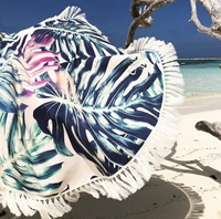 Quick Dry Round Beach Towel Soft and Lightweight Beach Blanket for Beach Pool Camping