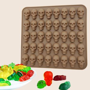 HY Gummy moules à bonbons en Silicone 40 grilles Mini tête de crâne moule à chocolat Gummie avec compte-gouttes - Product Image 6
