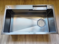 Évier de cuisine en acier inoxydable à cuve unique JOY 304, fait à la main, multifonctionnel, intelligent, moderne, avec égouttoir de comptoir