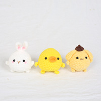 Porte-clés au crochet fait main, kawaii, amigurumi, porte-clés animaux, porte-clés au crochet, macramé, canard, chien, lapin, cochon, ours, capybara