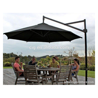 Parasol de terrasse déporté en fer, pliable, étanche, avec mécanisme de bascule par pression, de 3 mètres, pour extérieur
