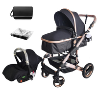 Ensemble de poussette pour bébé nouveau-né Allemagne, poussette, chariot, chaise à pousser, pliable, Kinderwagen 3 en 1, poussettes, siège auto de voyage pour bébé