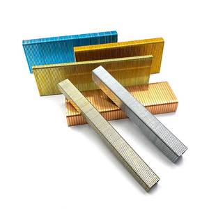 China Tianjin High Quality Staples Manufacturer Smooth U Type Galvanized Crown Staples Furniture Sofa Staples - Product Image 2