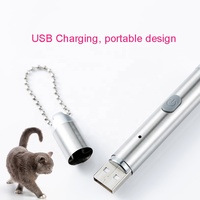 Pour QXMOVING Haute Qualité Mini Lampe LED Torche USB Rechargeable Lampe de Poche Étanche avec Lumière Interactive Rouge pour Jouet Chat