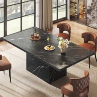 Ensemble de table à manger en MDF sur mesure OEM, 6 places, production de masse, fabriqué en Chine avec un design de structure métallique renforcée robuste