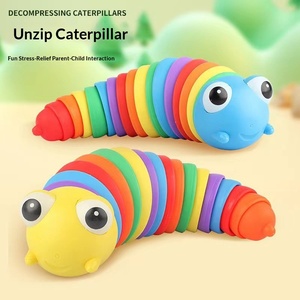 Jouet anti-stress Caterpillar Arc-en-ciel, Nouveauté, Blague pratique, Cadeau de soulagement pour enfants et adultes, en plastique durable - Product Image 1
