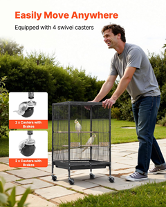 Bird Cage Wrought Iron Parakeets Cage with Play Open Top and Rolling Stand for Medium and Small Birds ,parrot Cage - Product Image 3