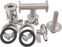 Oxygénateur de bière à bride tri-clamp de 1 pouce. Outil d'aération en ligne en acier inoxydable avec pierre de carbonatation de 2 microns pour brassage maison et brassage en fût.