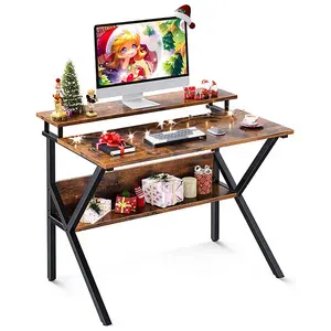 office furniture design modern table executive Computer Desk for Small Spaces with Storage Compact Table with Monitor Stand