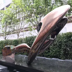 Escultura de caballo de palmera de coco de acero inoxidable, diseño antiguo de metal, espejo de tamaño real, arte de patio