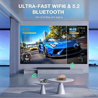 Mini projecteur en promotion avec batterie intégrée de 12000 mAh, Android 14, 5500 lumens, support avancé, projecteur de films portable 720P
