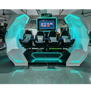 เครื่องเล่นเกมอาร์เคดแบบมัลติเพลเยอร์ 12D 9D 4 ที่นั่ง โครงสร้างพลาสติกและโลหะ สำหรับเล่นในร่ม พร้อมแว่นตา DPVR 4K  มีเกมให้เล่น 100 เกม รองรับมุมมอง 360/3D/7D เสมือนจริง - Product Image 3