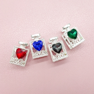 51074 뜨거운 판매 사랑 라인 석 다이아몬드 크리스탈 하트 금속 향수 모양 구슬 DIY 보석 전화 체인 액세서리 - Product Image 4