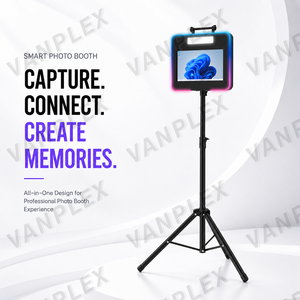 Machine de photomaton mobile avec écran tactile 15,6 pouces, compatible avec appareil <span class=keywords><strong>photo</strong></span> reflex numérique, trépied, kiosque pour location événementielle et <span class=keywords><strong>studio</strong></span> - Product Image 1