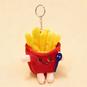 Pendentif gourmet porte-clés Burger frites Pizza jouet en peluche pp coton remplissage personnalisé jouet en peluche enfants jouets à vendre cadeau de vacances - Product Image 3