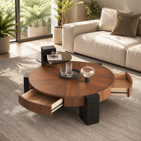 Table basse italienne moderne minimaliste non pliable, pièce design de luxe léger pour salon, style mi-siècle