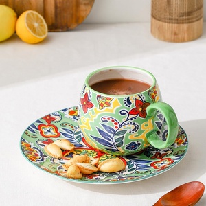 Boccali in ceramica stile bohémien di fabbrica XINGYE in <span class=keywords><strong>porcellana</strong></span> colorata con fiori dipinti <span class=keywords><strong>a</strong></span> <span class=keywords><strong>mano</strong></span> <span class=keywords><strong>tazze</strong></span> Boho - Product Image 3