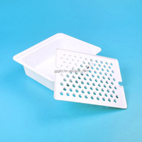 Caja de Almacenamiento para Tubos de Ensayo Médicos de Plástico PP Blanco Autoclavable de Alta Calidad con Tapa, Personalizada por YZG