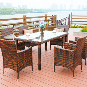 ชุดเฟอร์นิเจอร์หวายกันน้ำ กันแดด สำหรับพักผ่อนกลางแจ้งในสวน พร้อมโต๊ะน้ำชาสำหรับระเบียงและสวน - Product Image 6