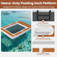 Plateforme flottante gonflable commerciale en PVC robuste, île flottante pour lac, pont de bain antidérapant en EVA pour bateau