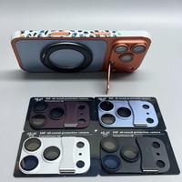 Protection d'objectif d'appareil photo en alliage d'aluminium métallique, film de protection en verre trempé 9H, film de protection d'objectif pour 18 Pro Max, livré avec support