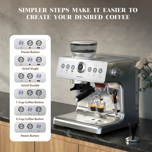 Empstorm 21M Professional <b>Espresso</b> Coffee Machine with Adjustable Bean-to-<b>Cup</b> for Household and Hotel Use - Product Image 6