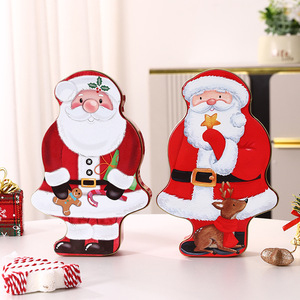 Boîte de rangement en métal Père Noël Mystique Arts, décoration de Noël, conteneur à bonbons et collations, ornement de bureau - Product Image 1