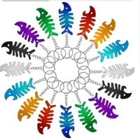 HXY 2026 Werbeartikel Kreativer Fischgräten-Flaschenöffner Schlüsselanhänger Individueller Flaschenöffner Schlüsselring mit Logo Blanko Bierflaschenöffner
