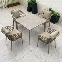 Ensemble de chaises et tables de jardin en aluminium de style moderne et simple pour cour et villa