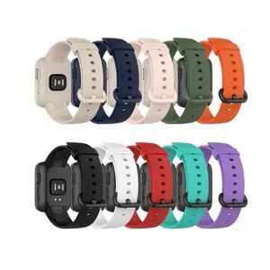 Bracelet de rechange en caoutchouc de Silicone souple avec Clips, 10 couleurs, pour Xiaomi Mi Watch Lite/pour redmi 1st Gen