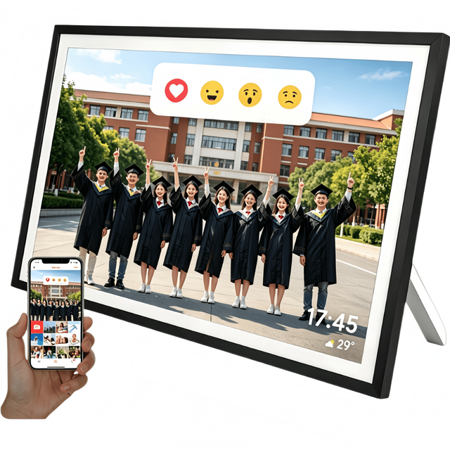 15.6'' Digital Picture Frame 1920x1080 IPS, 32GB 15.6 Inch Lcd Photo Frame, Share Photos/Videos Via Free App