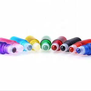 Bouteille à rouleaux en verre de couleur dégradée pour huile essentielle cosmétique différentes tailles 5ml 10ml 1cl avec bouchon à vis en acier inoxydable - Product Image 2