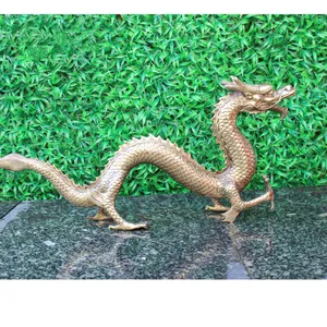 Fabrika verilen çin ejderha süslemeleri lüks Fengshui bronz heykel iş hediyeler için