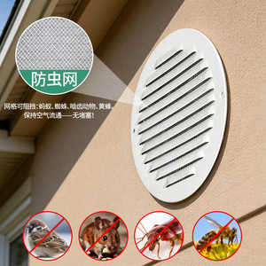 Round Metal Louvered Grille With Mesh Vent Cover 4 6 Inch Steel Air Outlet For Outdoor Exhaust Protection - Product Image 1