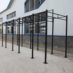 Commercial Multi Function Training Cross Squat Station Free Standing Pull Up Rig Power Cage Fitness Rack