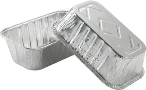 Conteneur alimentaire jetable en aluminium rectangulaire avec logo OEM, couvercle en plastique recyclable, petite taille - Product Image 3