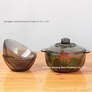 Bộ bát thủy tinh Bắc Âu, bát thủy tinh hai quai dùng cho món tráng miệng, salad, mì tại nhà - Product Image 2