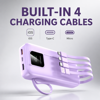 Batterie externe portable personnalisée 22,5 W PD à charge rapide avec batterie de 10 000 mAh, double sortie USB et Type-C et câbles intégrés