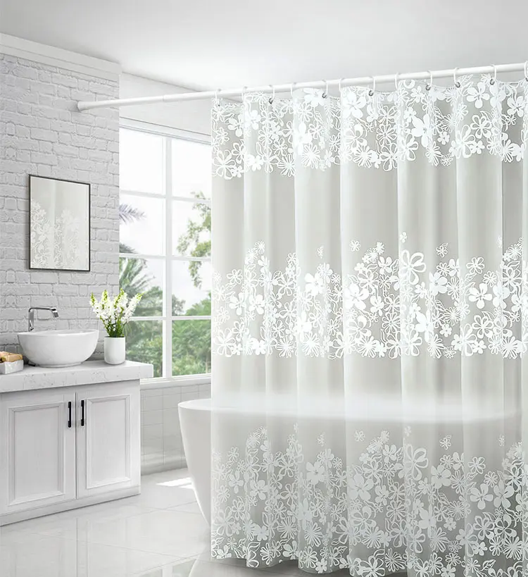 Anti-mold thickening peva bathroom waterproof shower curtain