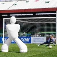 Mannequin de gardien de but de football gonflable pour l'entraînement, en PVC durable, taille personnalisable, logo personnalisé, utilisation en extérieur, marque IUFN