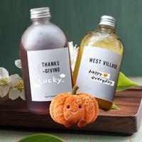 Bouteille en verre personnalisée biodégradable transparente givrée 8oz 16oz 250ml 500ml avec bouchon à vis pour sirop contre la toux, crème de soin de la peau, lait au thé, boisson, jus