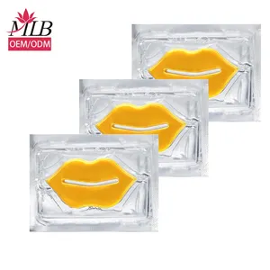 Holesale-mascarilla de labios con colágeno y hidrogel, tratamiento de marcas coreanas, hidratante labial antienvejecimiento con colágeno para labios de 24 quilates